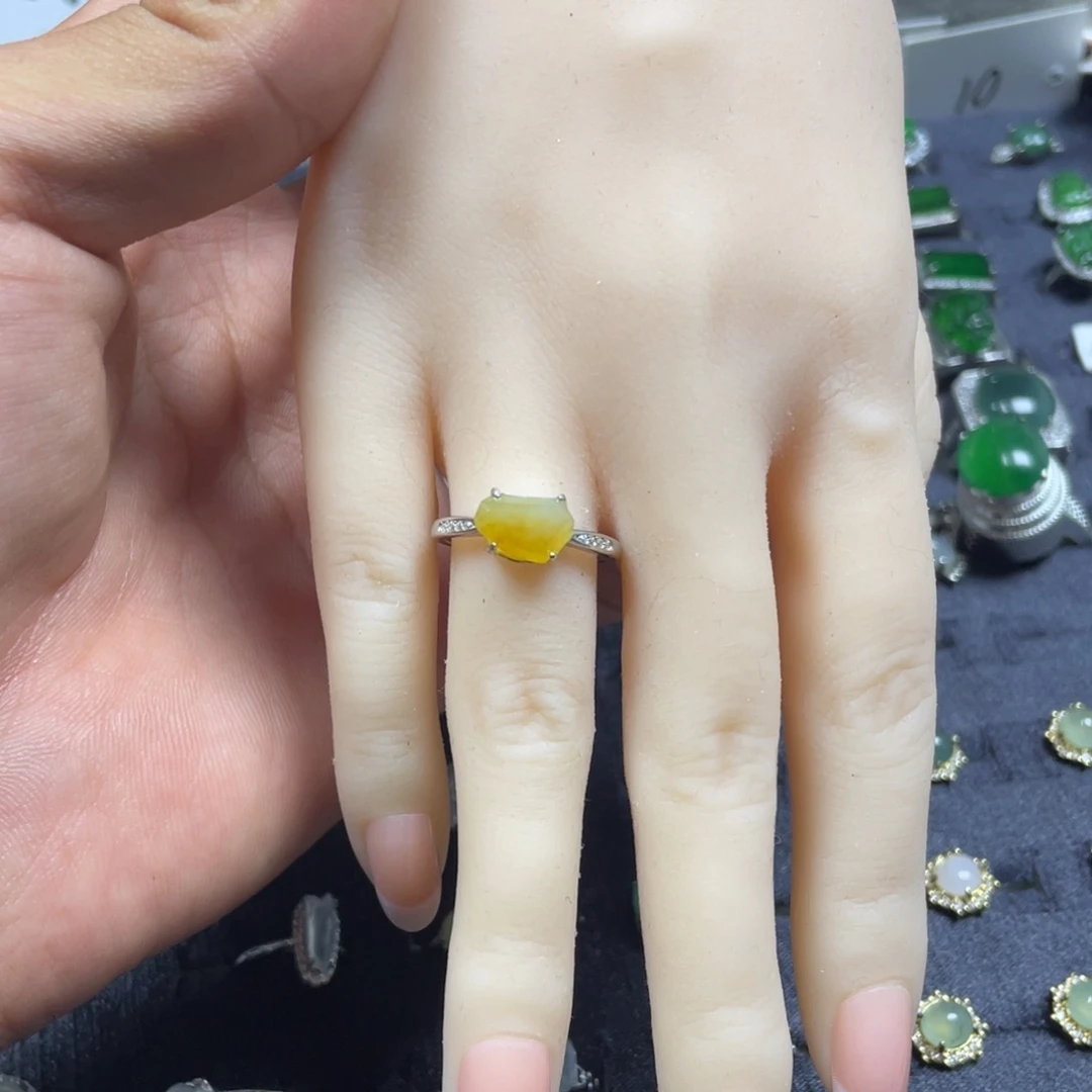 翡翠银S925镶嵌戒指
