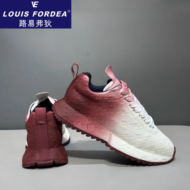 Louis Fordea/路易弗狄老爹鞋男款轻奢印花厚底百搭网红休闲潮鞋