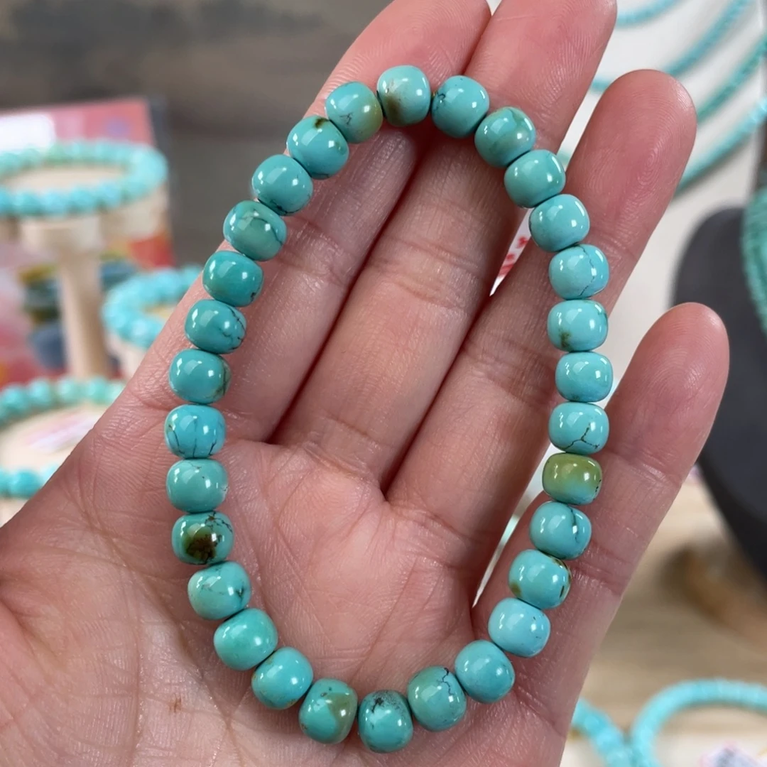 绿松石未镶嵌套链6.8精品老型手串