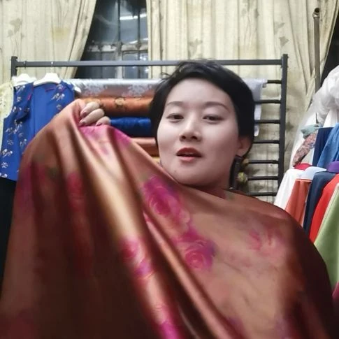 蚕丝3米加厚皮子香云纱布料豆沙粉