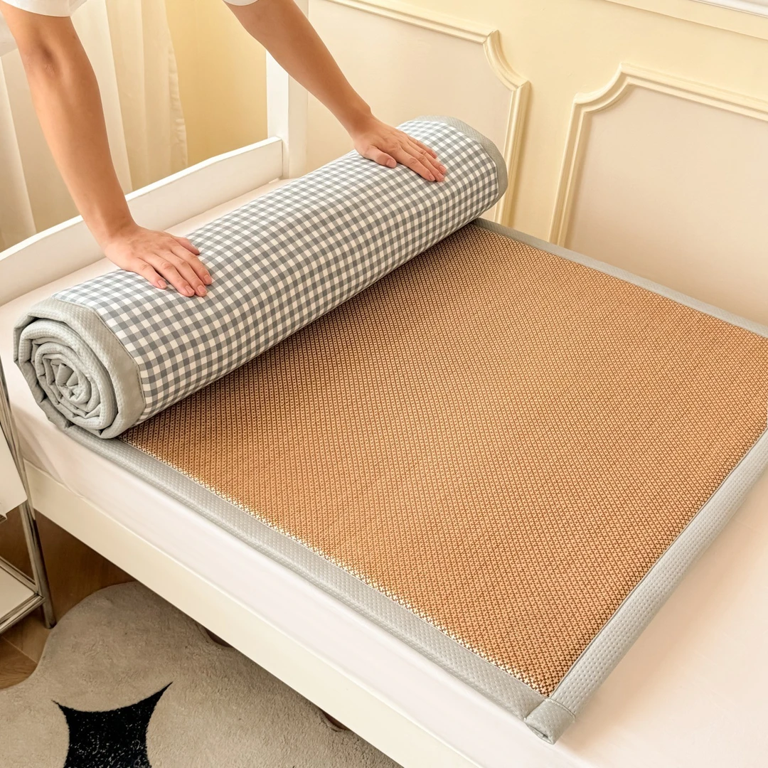 冬夏两用藤席水洗棉床褥折叠凉席双面可用学生宿舍床护垫2026新款