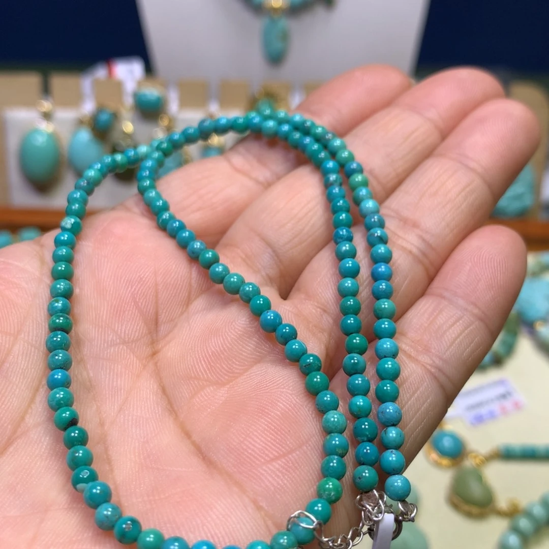 绿松石链子银S925镶嵌