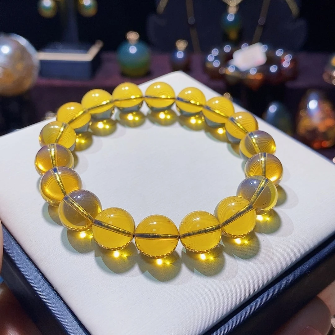 蓝珀手串未镶嵌无****）尺寸10微杂