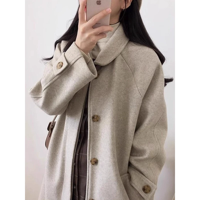 2026新款秋冬加厚韩式赫本风格高端Jk羊毛外套潮流舒适舒适百搭潮