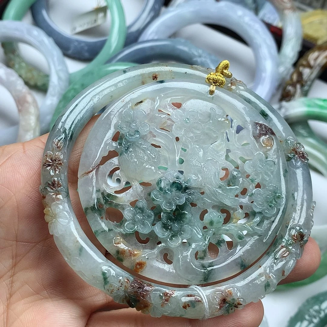 翡翠未镶嵌手镯天然翡翠66.3