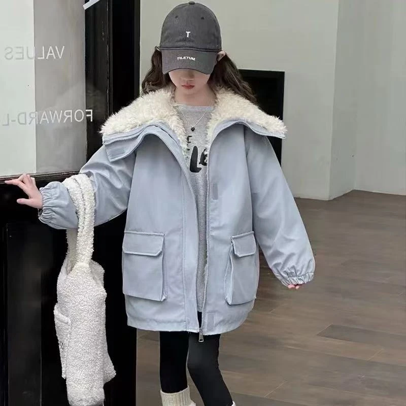 【丫丫童品】女童毛领宽松冬季外套G237