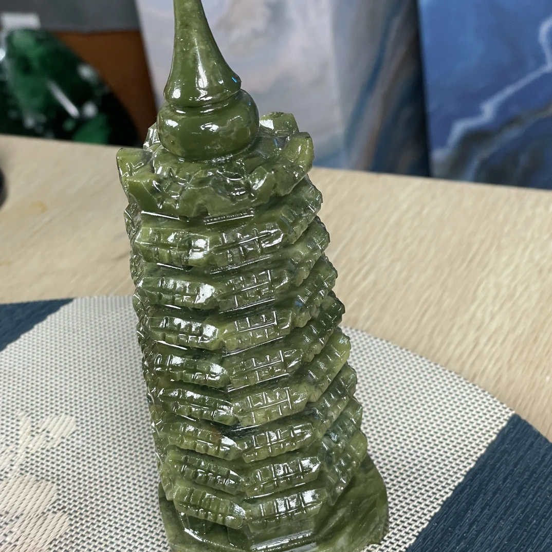 玉石文昌塔摆件十三层适合书房客厅办公桌摆设装饰品