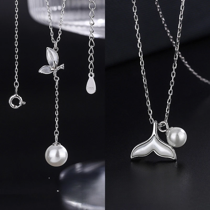 9999项链女鱼尾简约小众锁骨链气质七夕送女友礼物饰品百搭