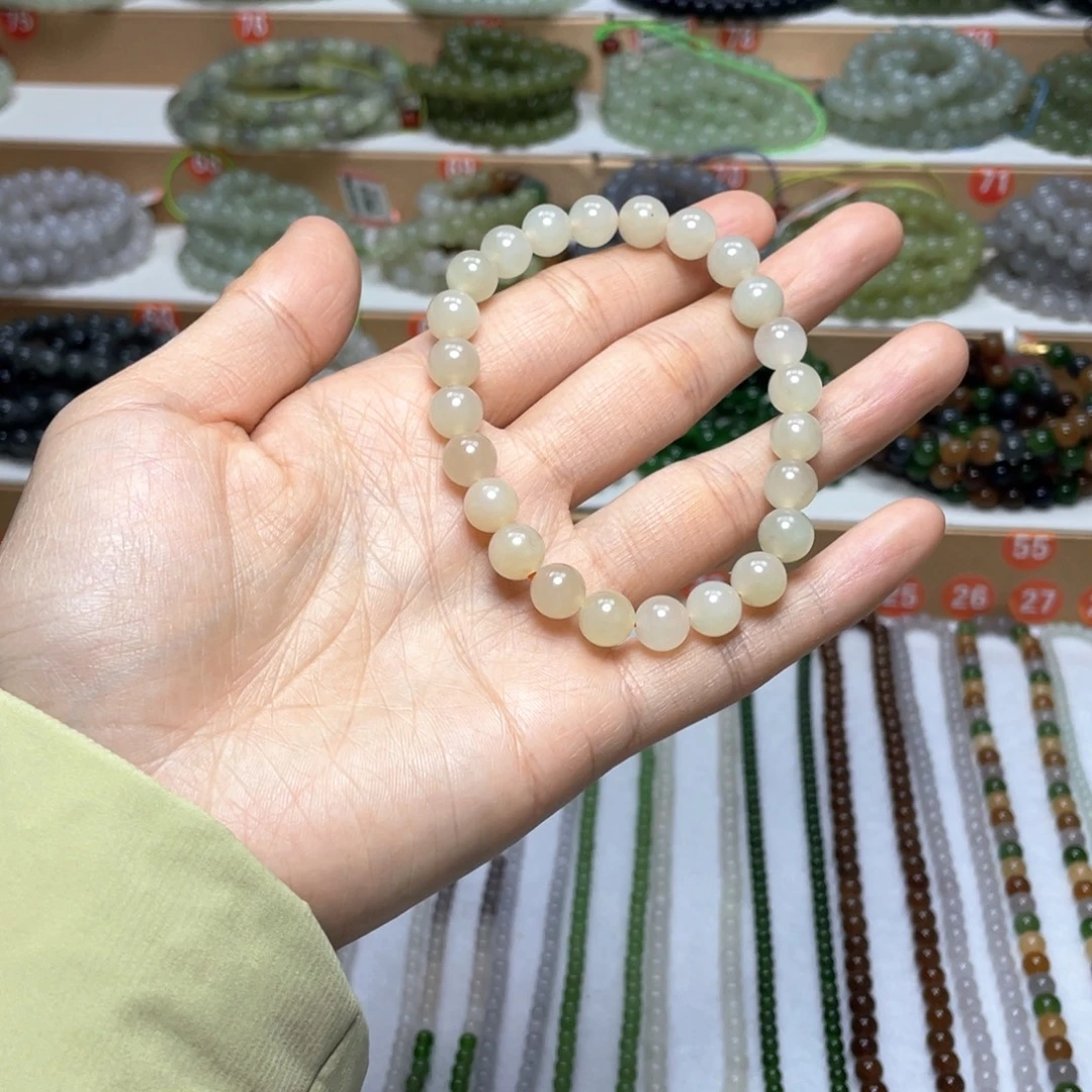 和田玉未镶嵌手链8mm