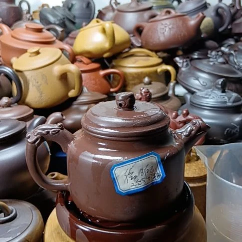 茶壶紫砂宜兴原矿紫泥柴烧手工350cc紫砂壶