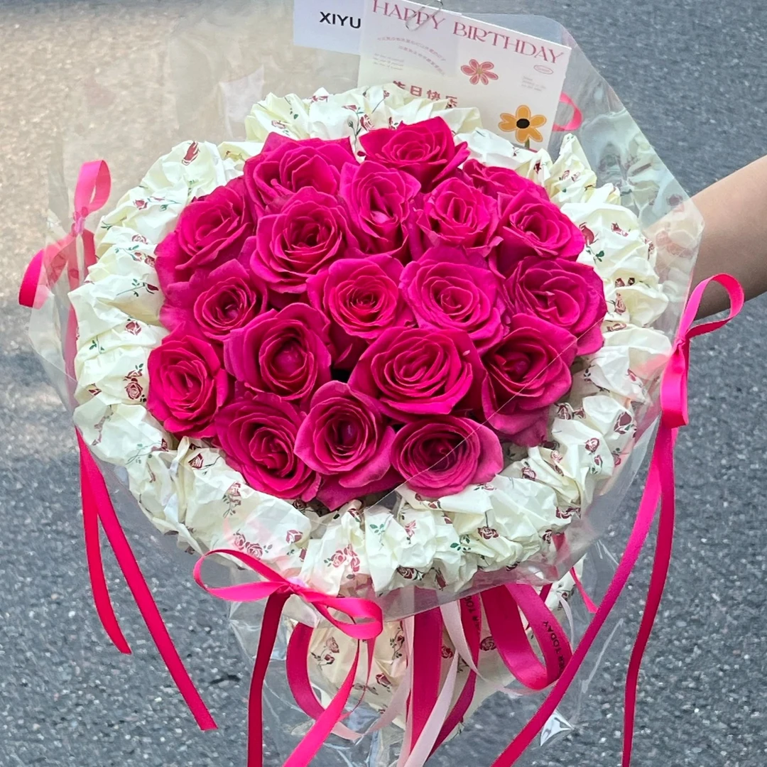 【仙女的花】19朵弗洛伊德玫瑰芭蕾风花束送女友礼物情人节礼物情人节花束礼物花店送花上门