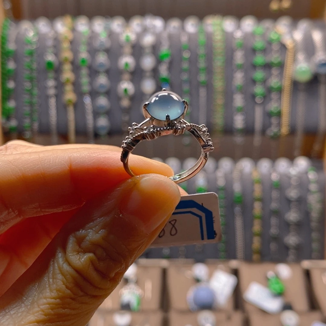 颈饰银S925镶嵌翡翠翡翠戒指