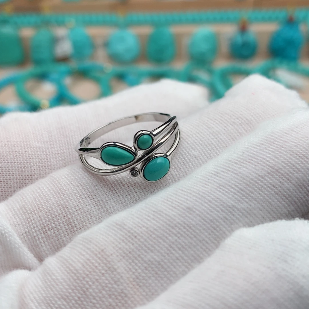 绿松石银S925镶嵌珠宝奇石