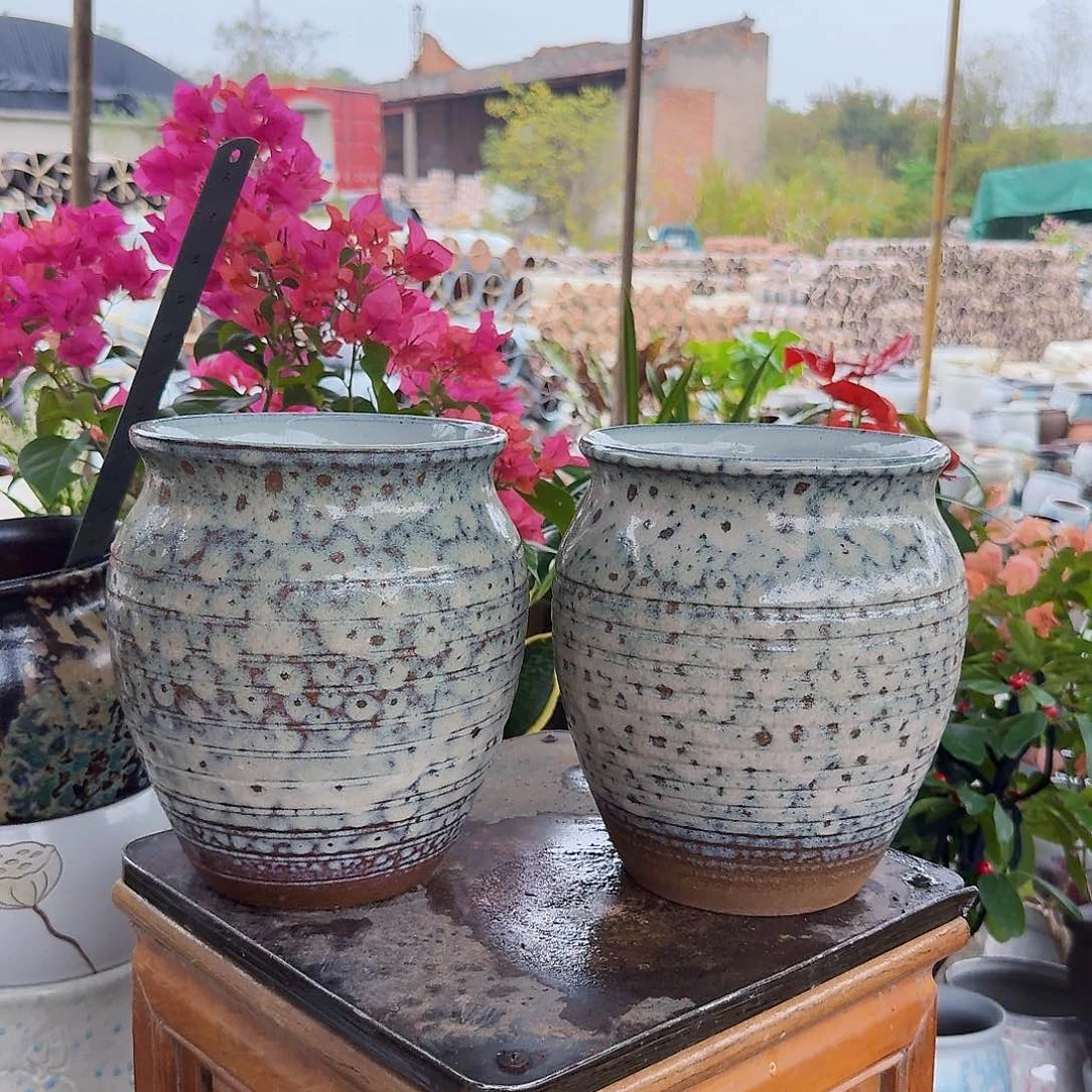 紫砂花盆口17高22两个A01镇店之宝