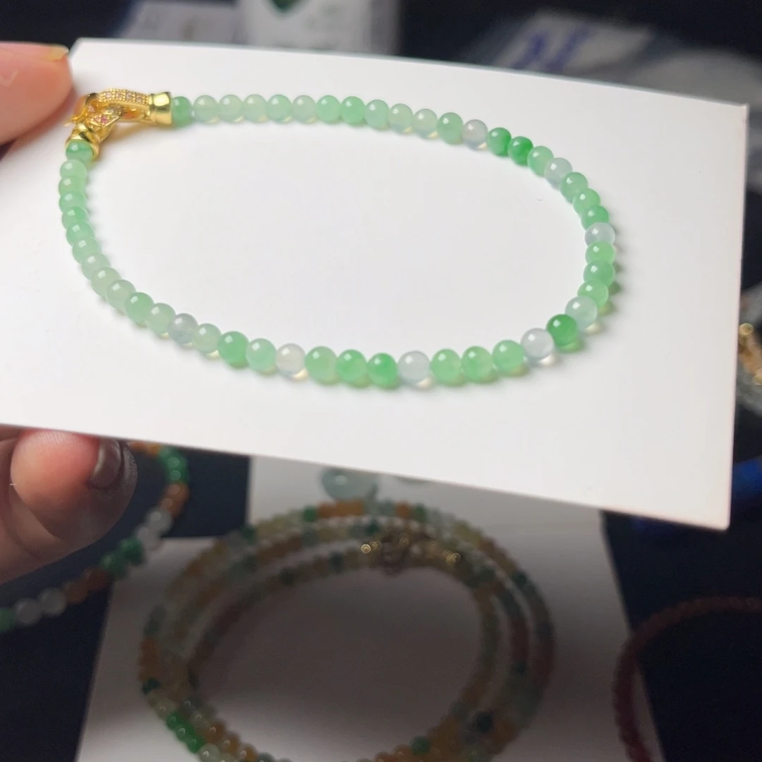 定制翡翠未镶嵌天然翡翠手串定制