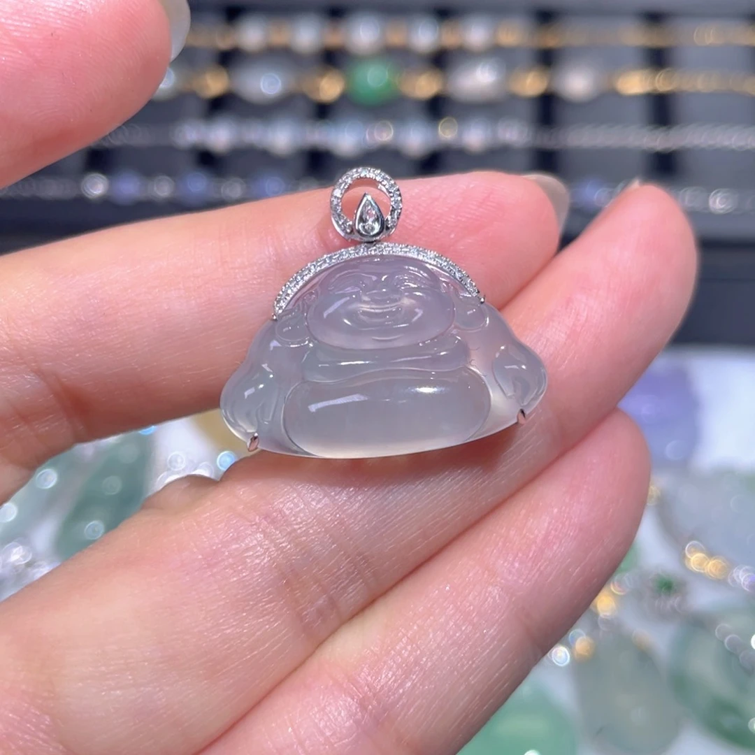 颈饰18K金镶嵌翡翠翡翠