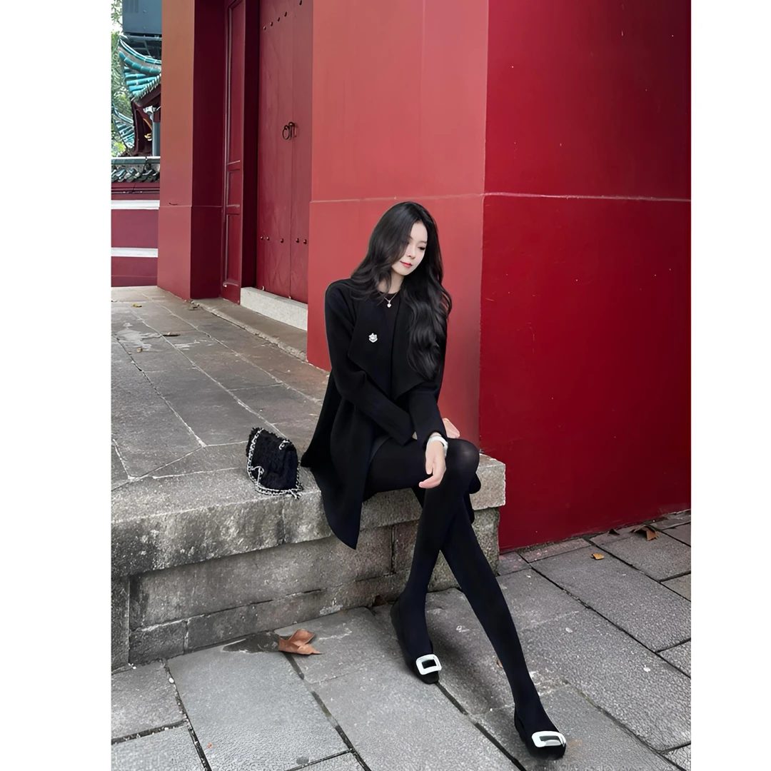 清【方钻】厚黑美经典时尚舒适气质流行百搭方钻女鞋