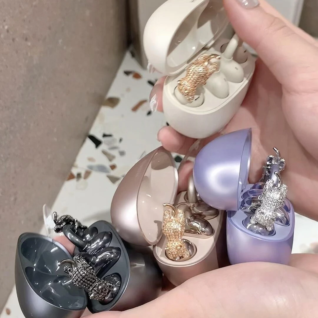 铜合金耳饰 超萌小猫咪耳机夹适用于freeclip耳机扣diy装饰可爱款