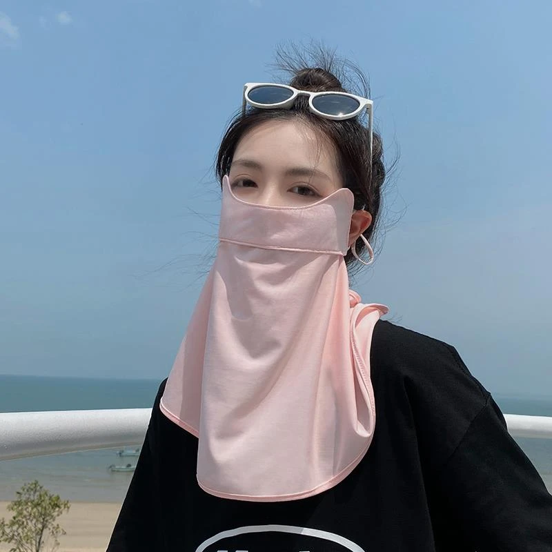 焦下精选适配防晒面罩女冰丝脸罩防紫外线遮全脸口罩护颈遮阳夏天