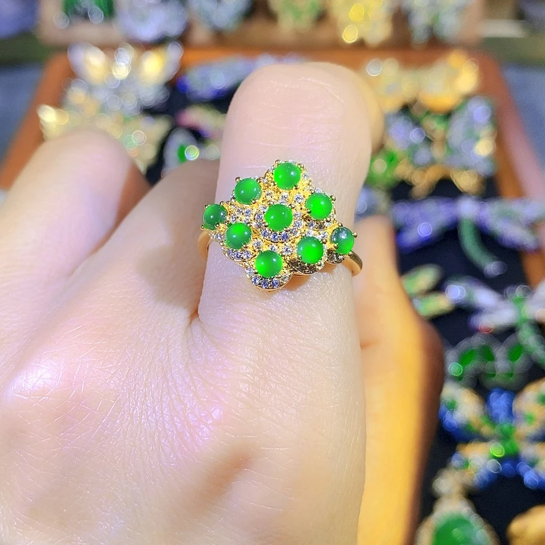 吊坠(不含链)银S925镶嵌翡翠