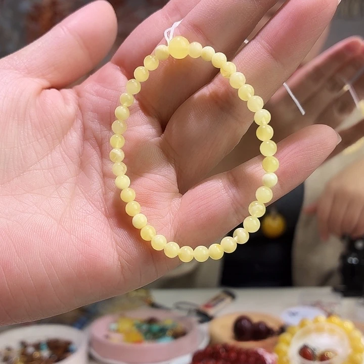 蜜蜡未镶嵌手链4mm