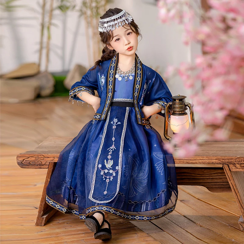 三月三唐装齐胸裙子小女孩中国风民族风古装汉服连衣裙襦裙仙气
