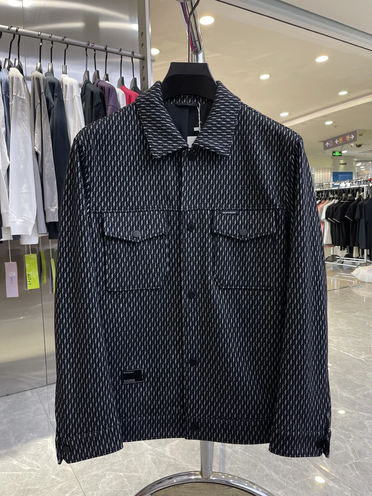 （182）有版有型春秋新款翻领双面穿休闲夹克品牌撤柜剪标