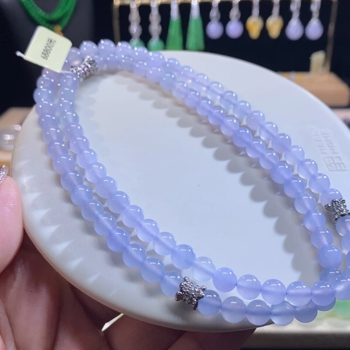 翡翠未镶嵌吊坠(不含链)翡翠冰紫项链