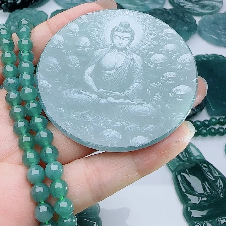 翡翠未镶嵌颈饰多样性发货天然的A货翡翠