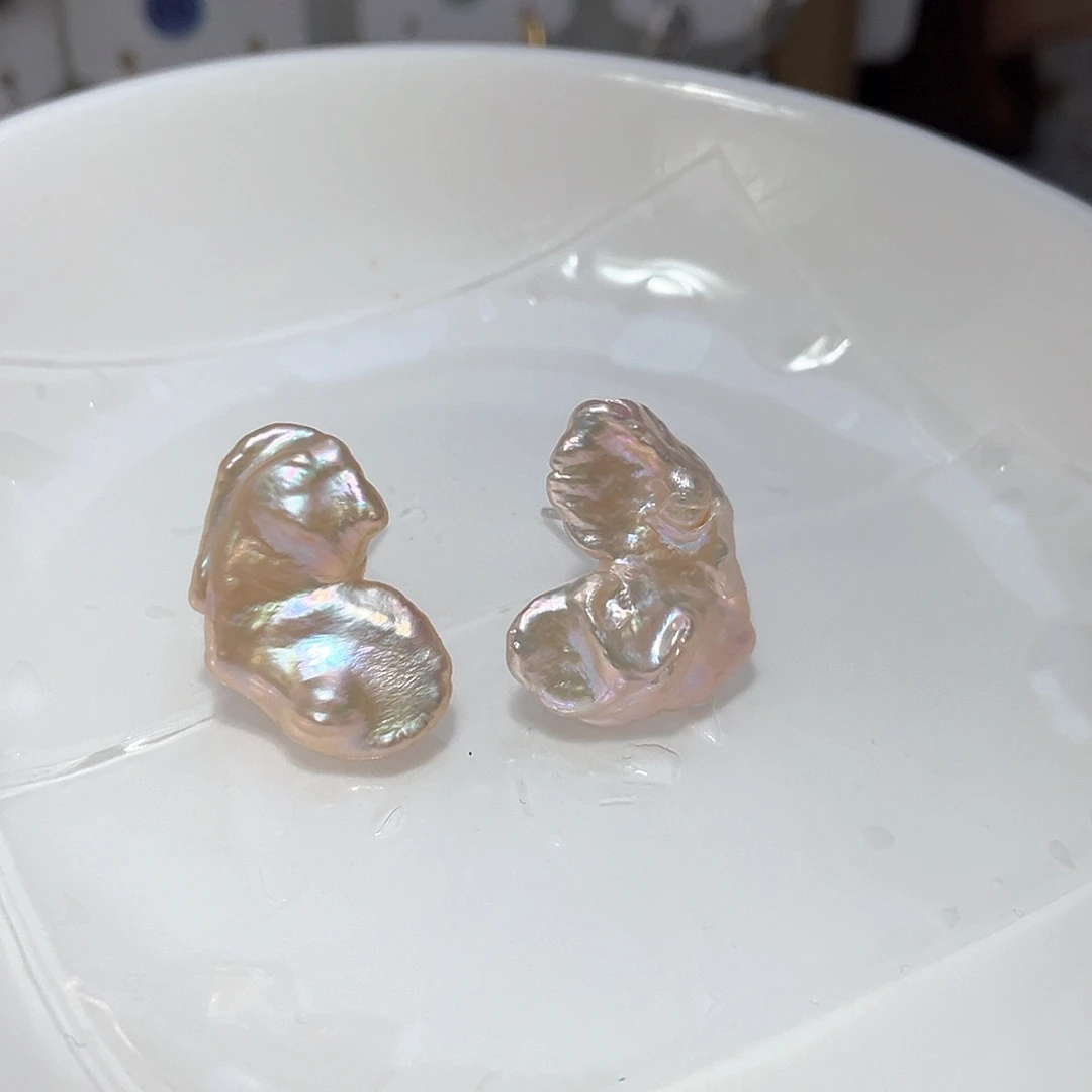 淡水珍珠耳饰银S925镶嵌3