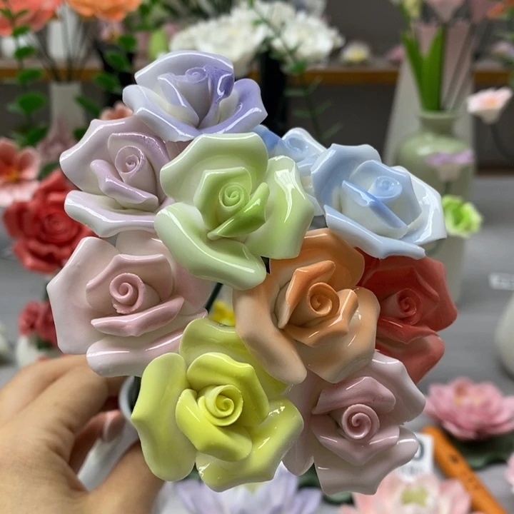 陶瓷陶瓷材料10朵组合