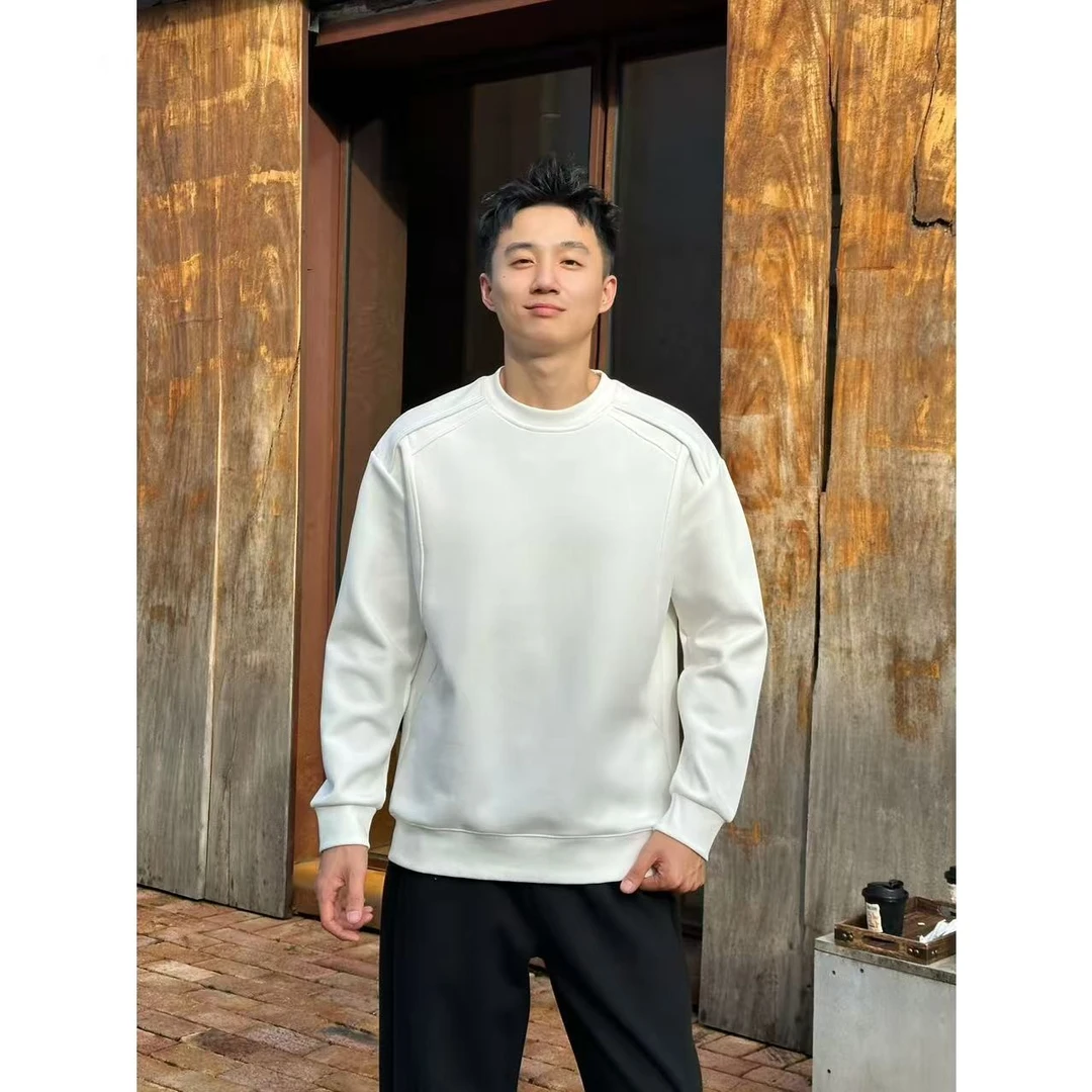 BIG林 秋季立体拼接坎车结构设计百搭圆领纯色卫衣 JS5508