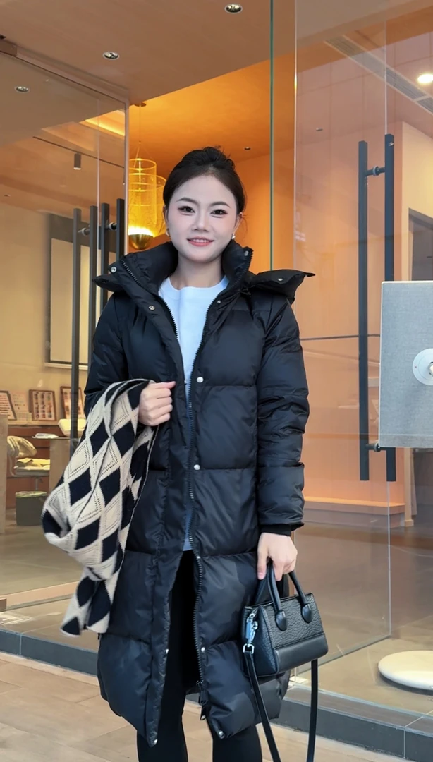 冬季新款加厚中长款气质时尚连帽保暖羽绒服XP-002