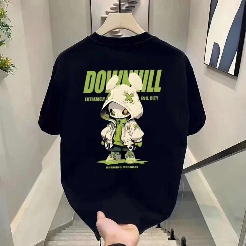 欧洲站潮牌T恤男半袖新款夏季爆款超好看墨镜小熊印花上衣t恤短袖