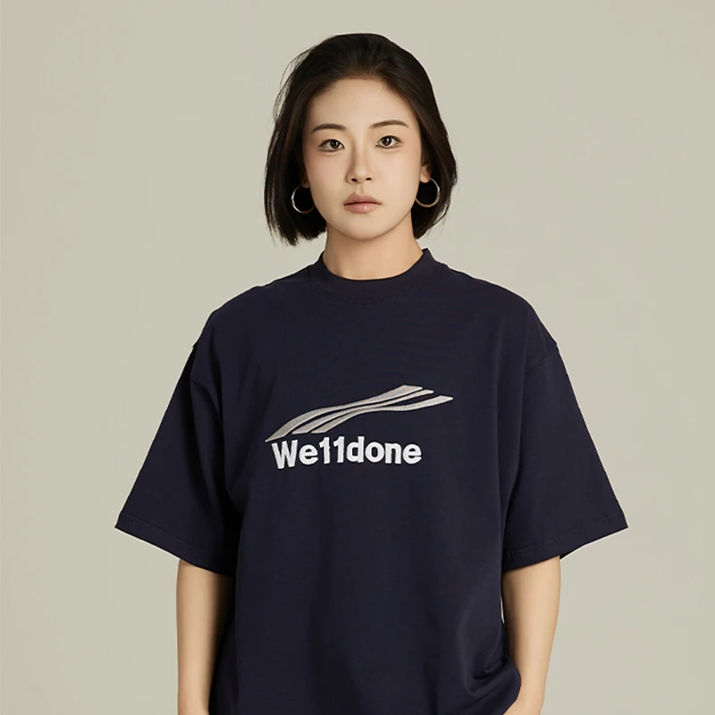 YSY WE11DONE印花短袖美式复古夏季宽松潮牌黑侣T恤Tee男