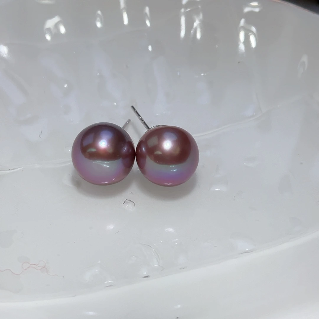淡水珍珠耳饰银S925镶嵌