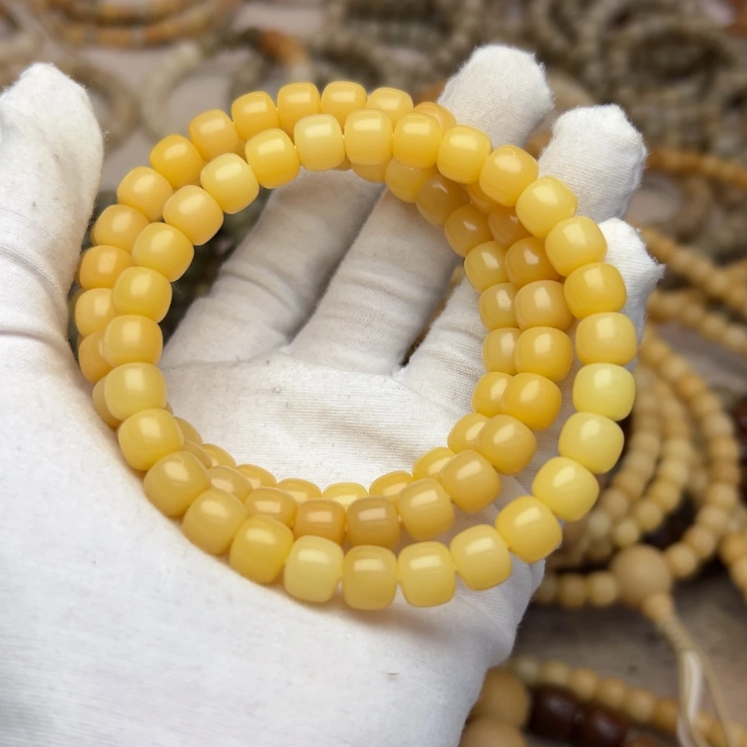 吊坠菩提根/象牙果89婴儿肌单圈纯黄发一条