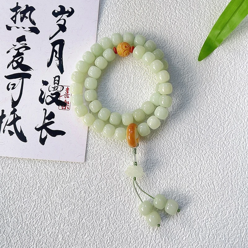 非金属树脂项链 天然菩提根手串双圈，108颗