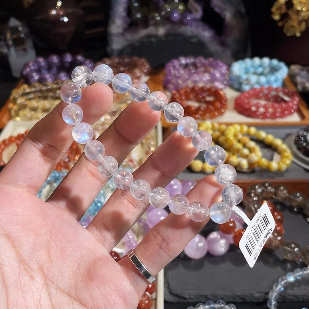 长石未镶嵌手链冰蓝月光8.8