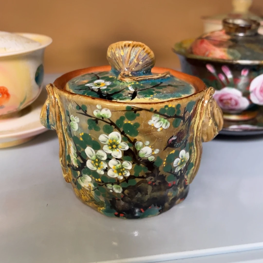 杯柴烧手工手绘陶瓷