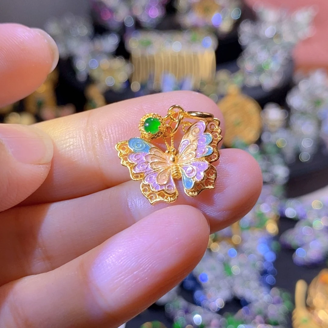 吊坠(不含链)银S925镶嵌翡翠