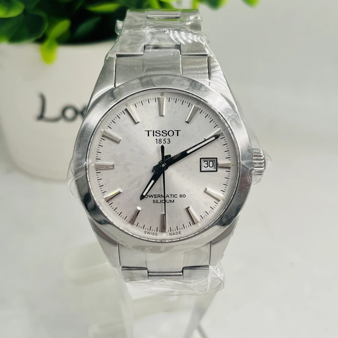 99新 Tissot/天梭 臻时/白盘风度硅游丝瑞士机械男士腕表/尺寸40
