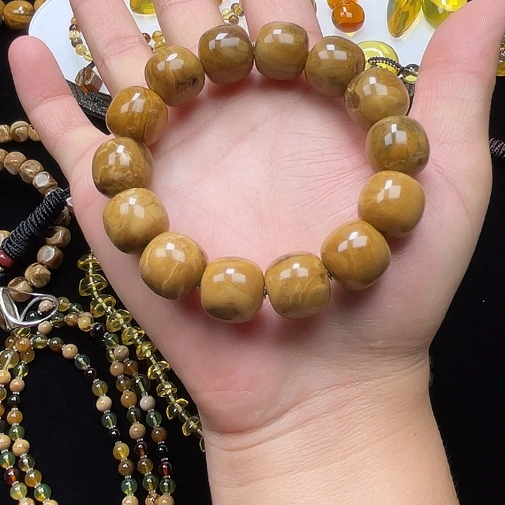 未镶嵌琥珀手链老型手串15x16