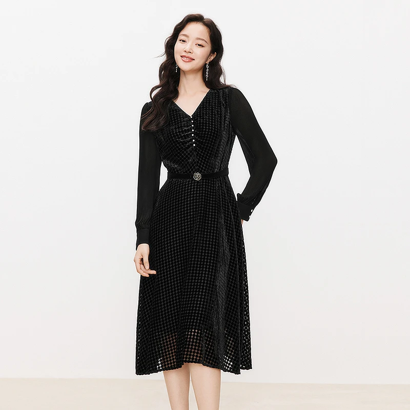 Koradior/珂莱蒂尔法式优雅收腰显瘦气质连衣裙KF10378W0