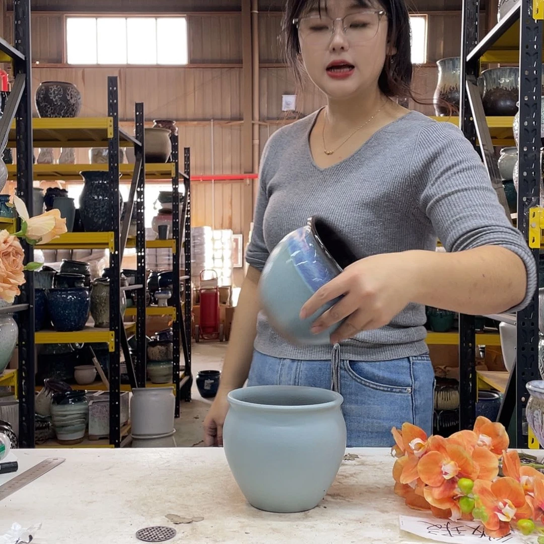 宜兴紫砂粗陶花盆