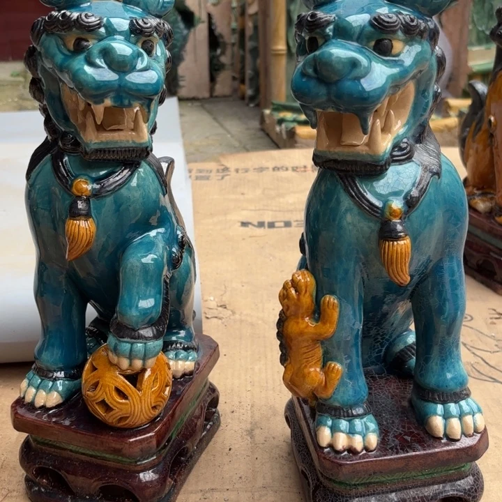 孽***台陶瓷琉璃三彩高度37厘米