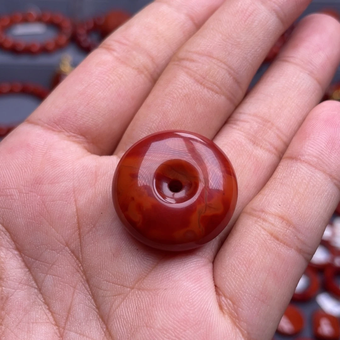 未镶嵌南红玛瑙珠宝奇石平安扣吊坠