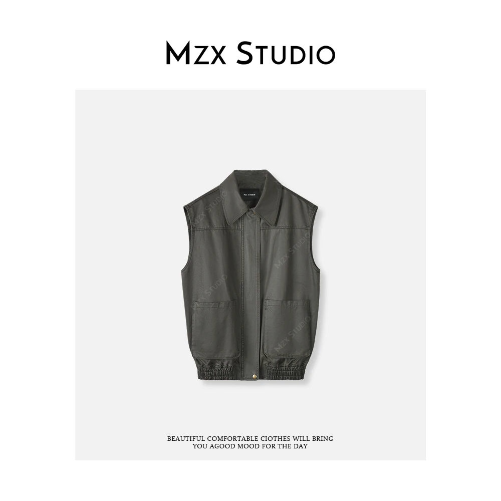 MZX秋季复古做旧无袖百搭款马甲马夹MJ10095-R