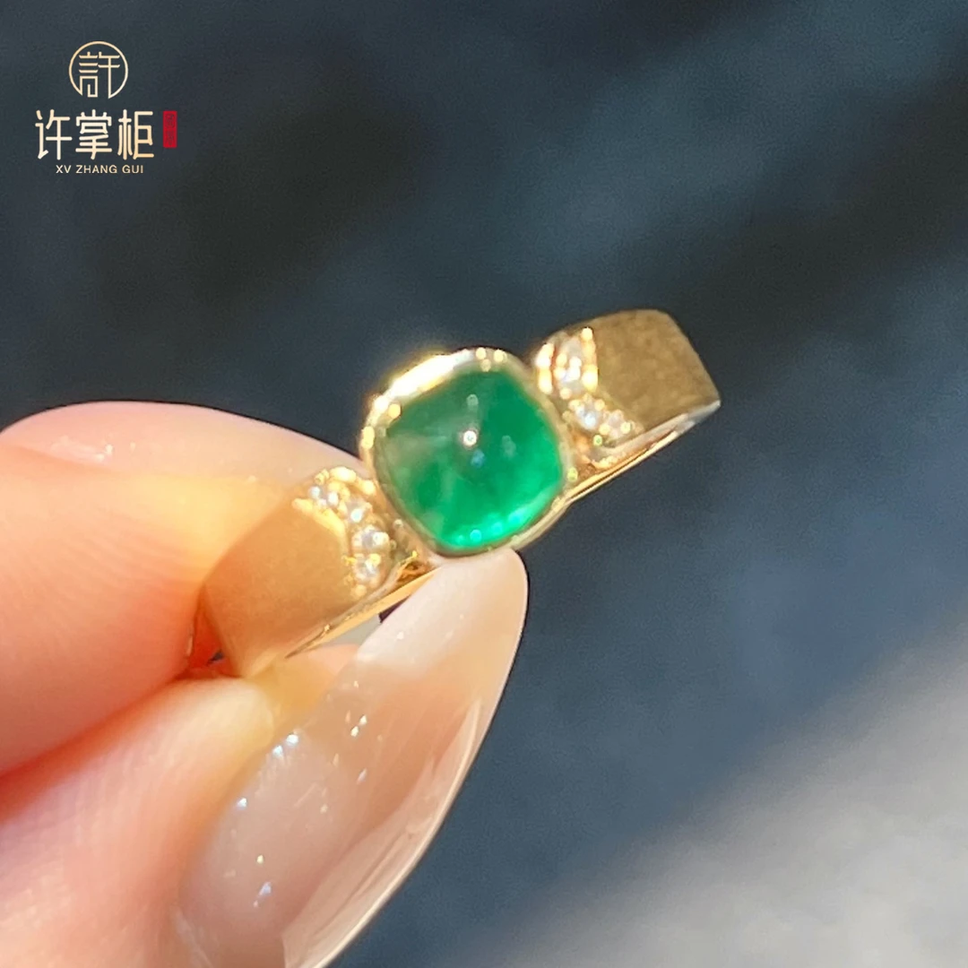 许掌柜｜18K金祖母绿戒指天然祖母绿手饰配饰原创设计精致百搭