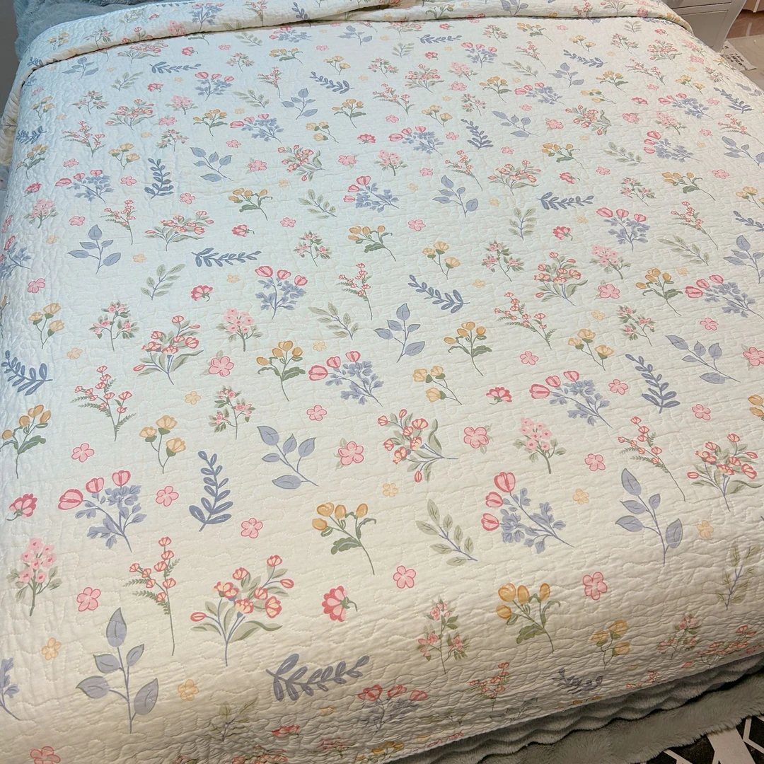 全棉绗缝被床盖纯棉空调被夹棉床单单件双人床榻榻米床上用品